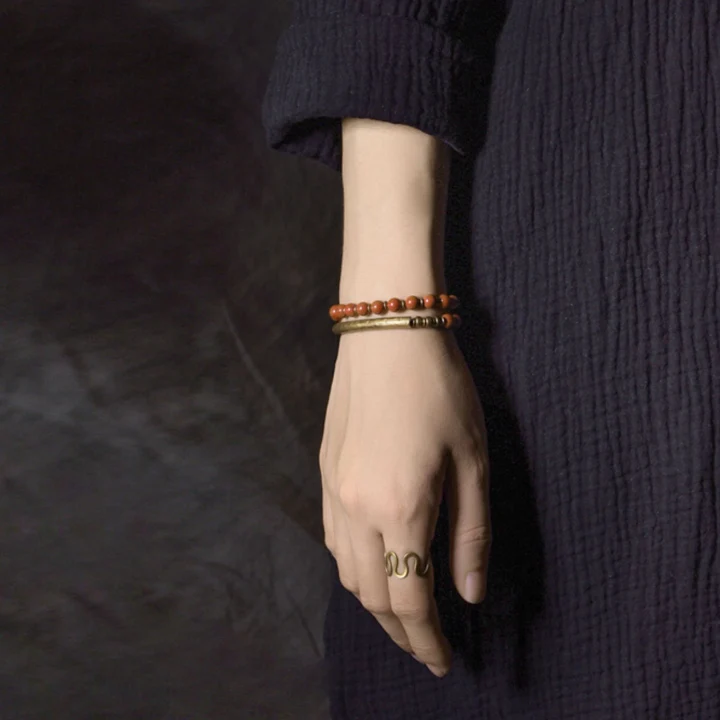 Red Jasper Beads Multi-layer Retro Ethnic Bracelet - Image 3