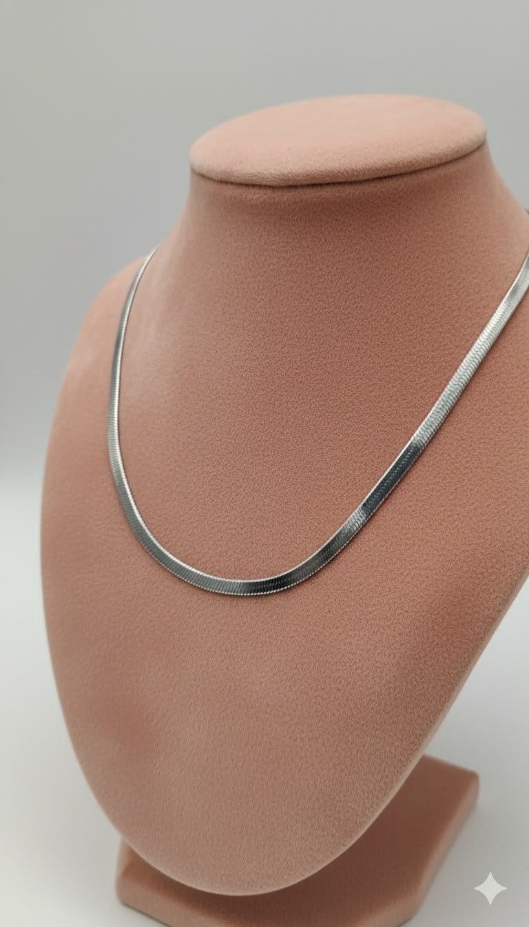 Men’s Gold-Tone Herringbone Chain Necklace - Image 4