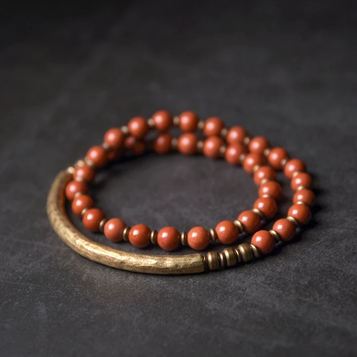 Red Jasper Beads Multi-layer Retro Ethnic Bracelet - Image 5