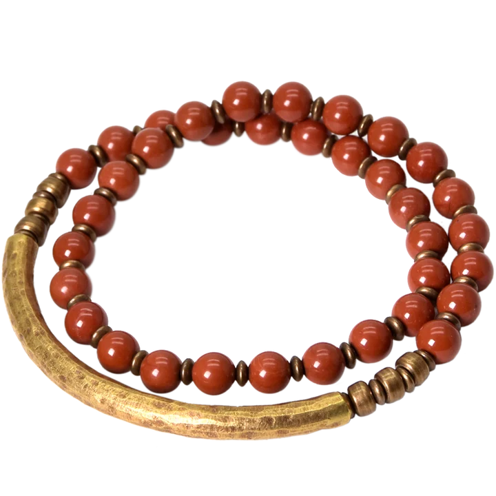 Red Jasper Beads Multi-layer Retro Ethnic Bracelet - Image 4